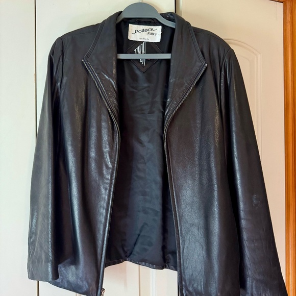 Black Genuine Leather Jacket - Picture 1 of 5